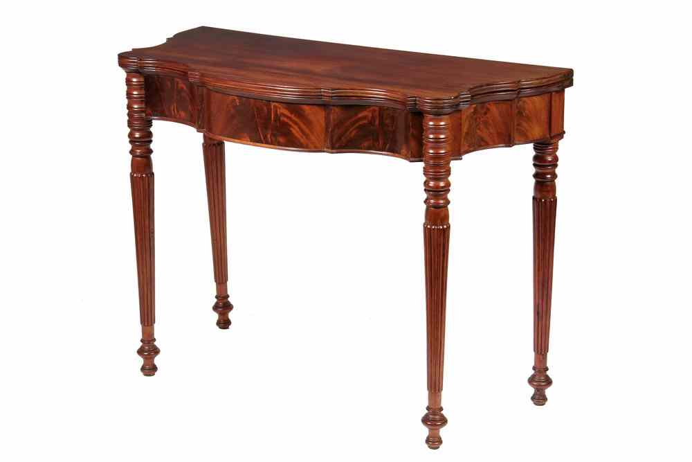 Appraisal: CARD TABLE - Period Massachusetts Sheraton Mahogany Card Table with