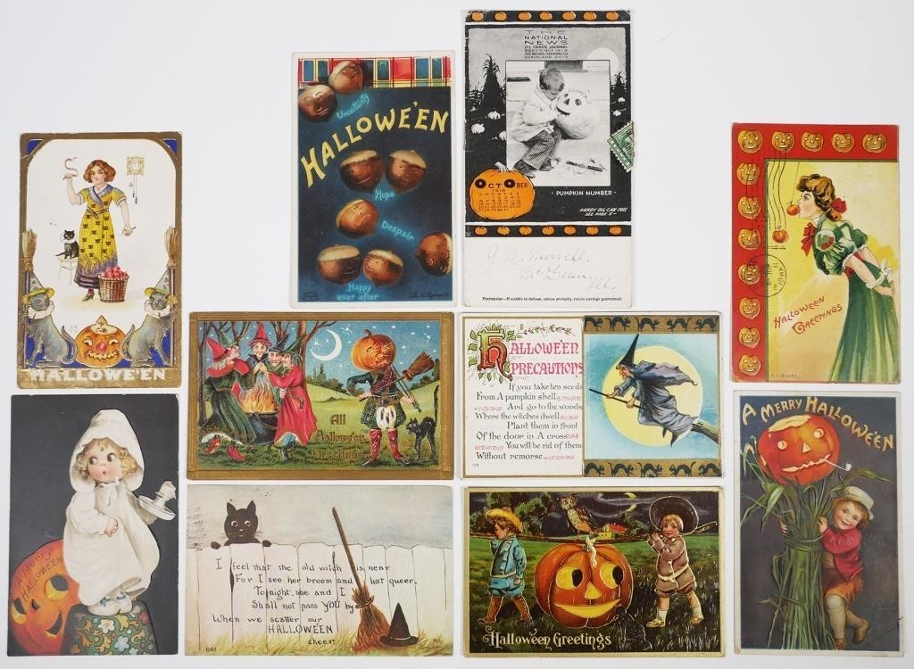 Appraisal: Assorted early th century postcards with Halloween theme including a