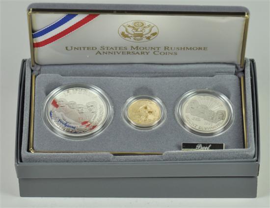 Appraisal: Mt Rushmore Three-Coin Commemorative Proof Set In mint issued box