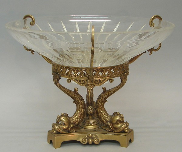 Appraisal: Crystal bowl with ormolu mounts featuring tripod style base with