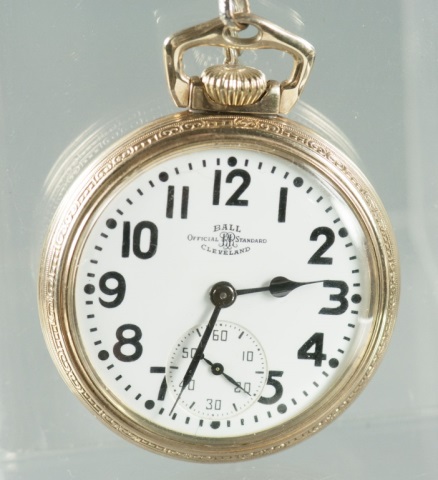 Appraisal: Ball Watch Co Pocket Watch K gold plate Dial is