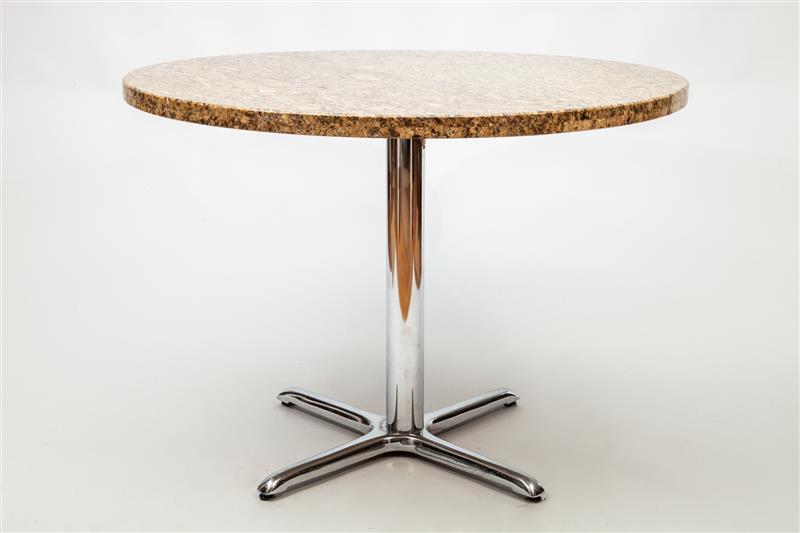 Appraisal: CENTER TABLE Chrome marble x in diam Estimate -