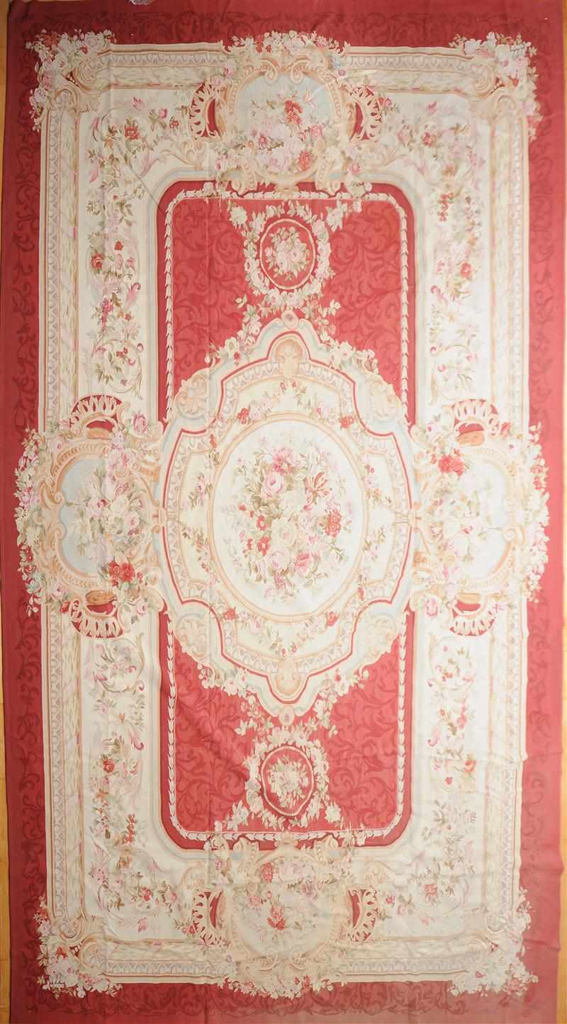 Appraisal: NAPOLEON III STYLE AUBUSSON CARPET Of typical design centered by