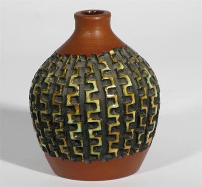 Appraisal: A Poole Pottery Atlantis pebble vase by Susan Dipple model