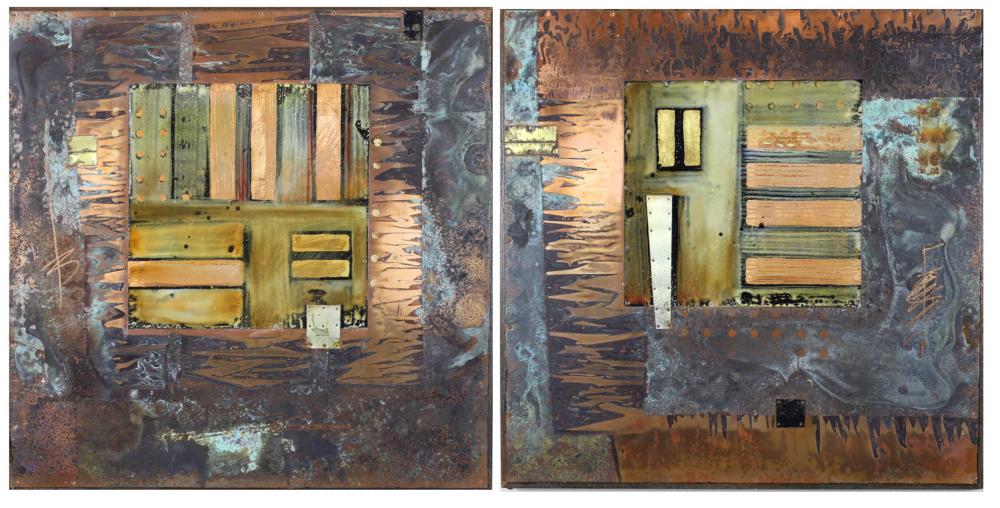 Appraisal: TOM ANDERSON Washington born two mixed medias on copper Space