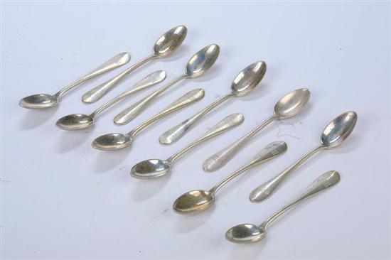 Appraisal: ELEVEN SILVER TEASPOONS Marked for Moscow zolotniks - and maker's