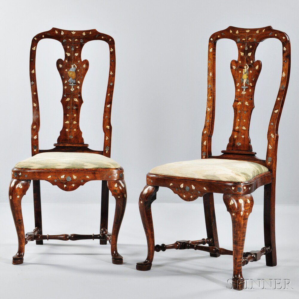 Appraisal: Pair of Dutch Side Chairs late th early th century