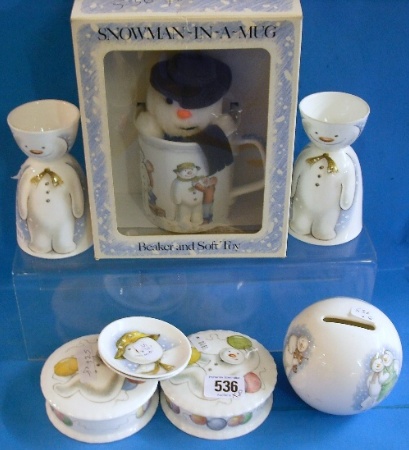 Appraisal: Royal Doulton Snowman Collection Items comprising Beaker Soft Toy Eggcups