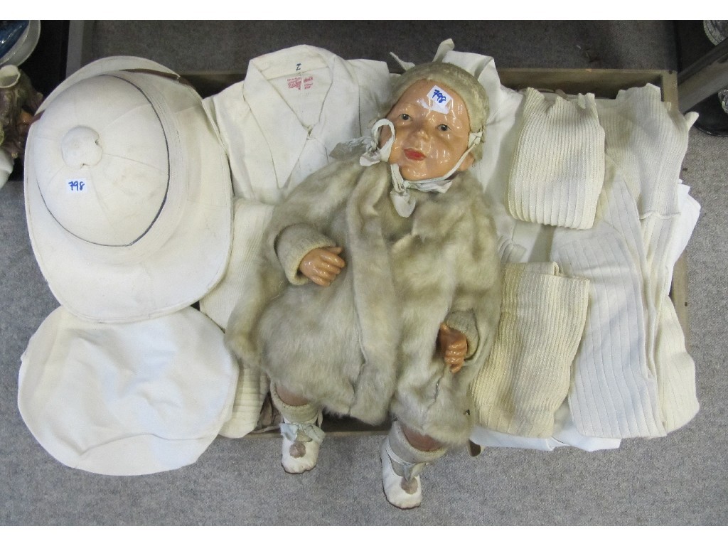 Appraisal: Quantity of whites including Pith helmet and a doll