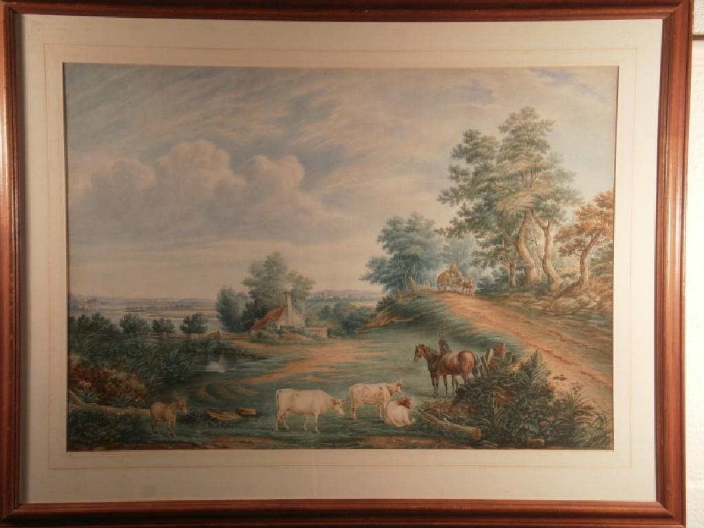 Appraisal: Cornelius Jansen Walter Winter - A thC English rural landscape