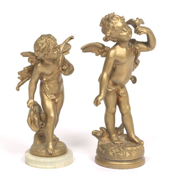 Appraisal: AFTER AUGUST MOREAU FRENCH - Two cast metal with matte