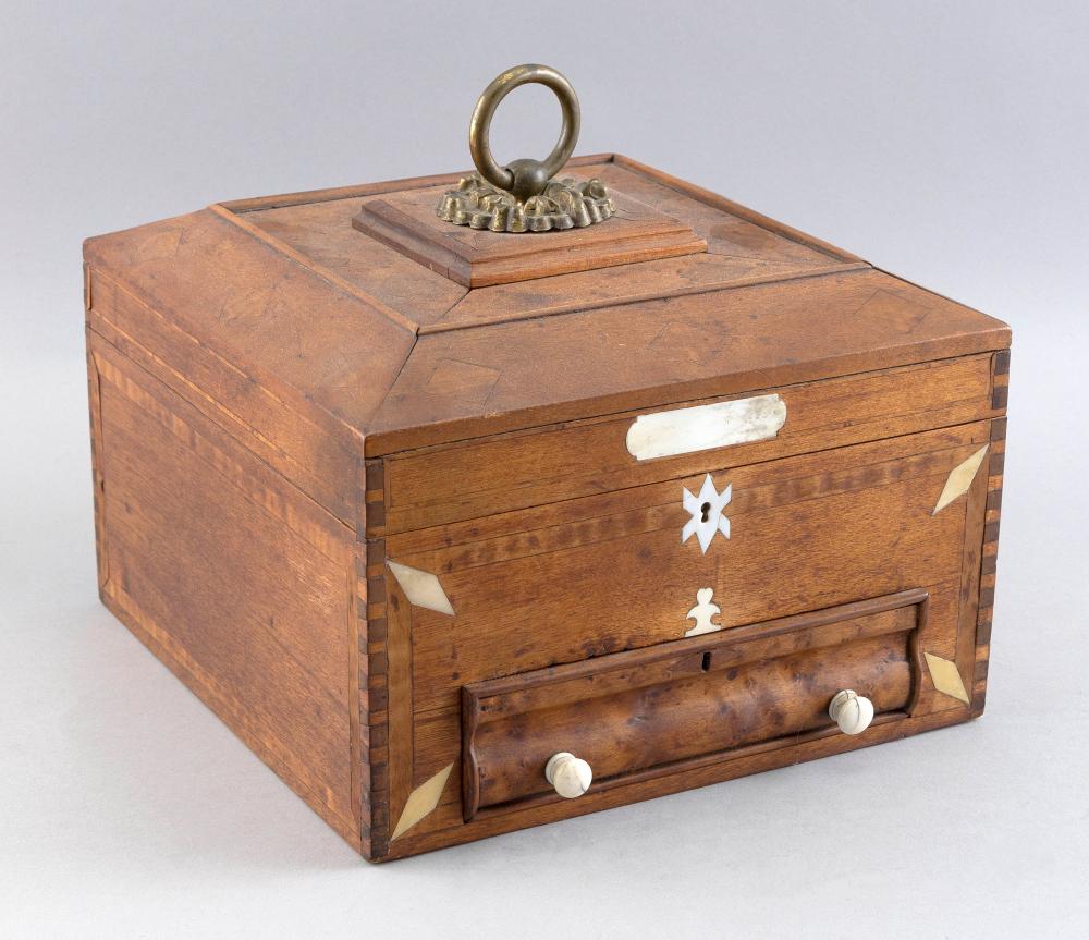 Appraisal: SAILOR-MADE INLAID BOX TH CENTURY HEIGHT WIDTH DEPTH SAILOR-MADE INLAID