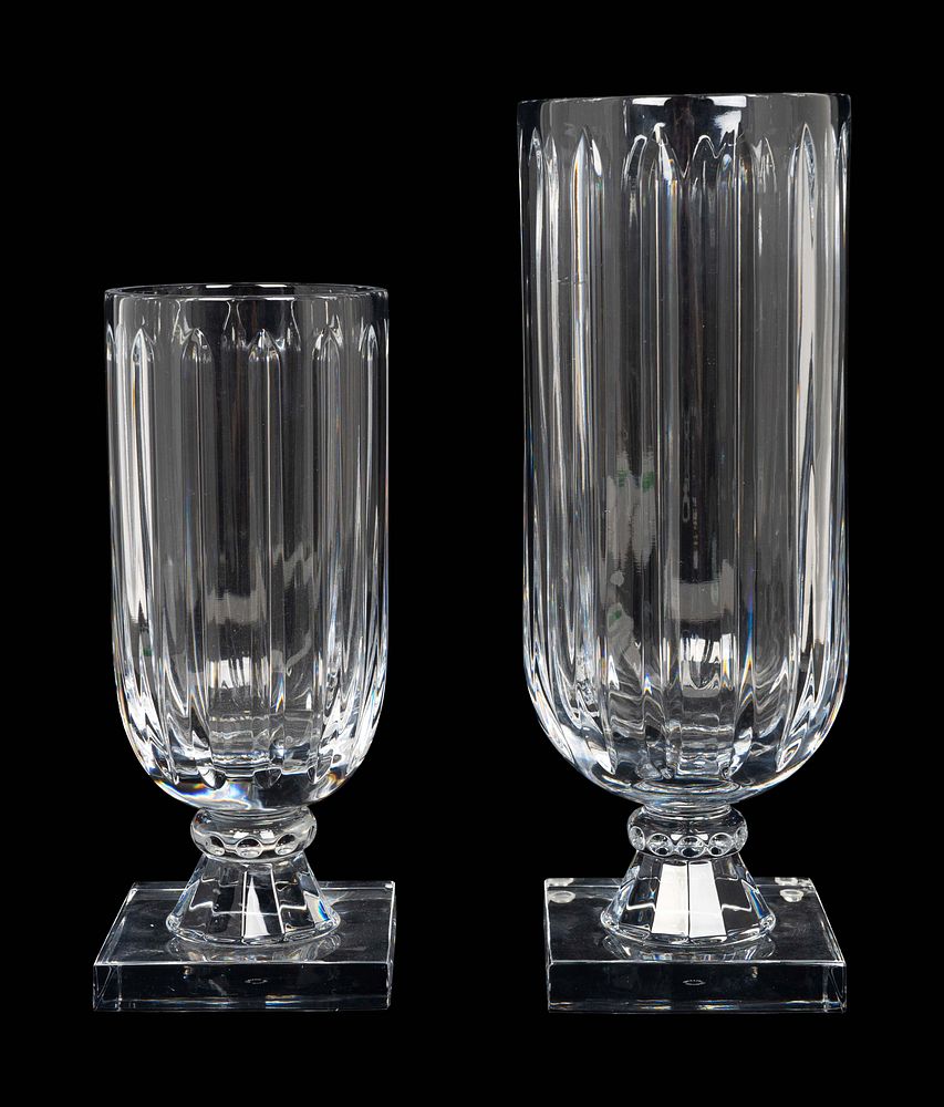 Appraisal: Two William Yeoward Glass Vases Heights and inches diameters and