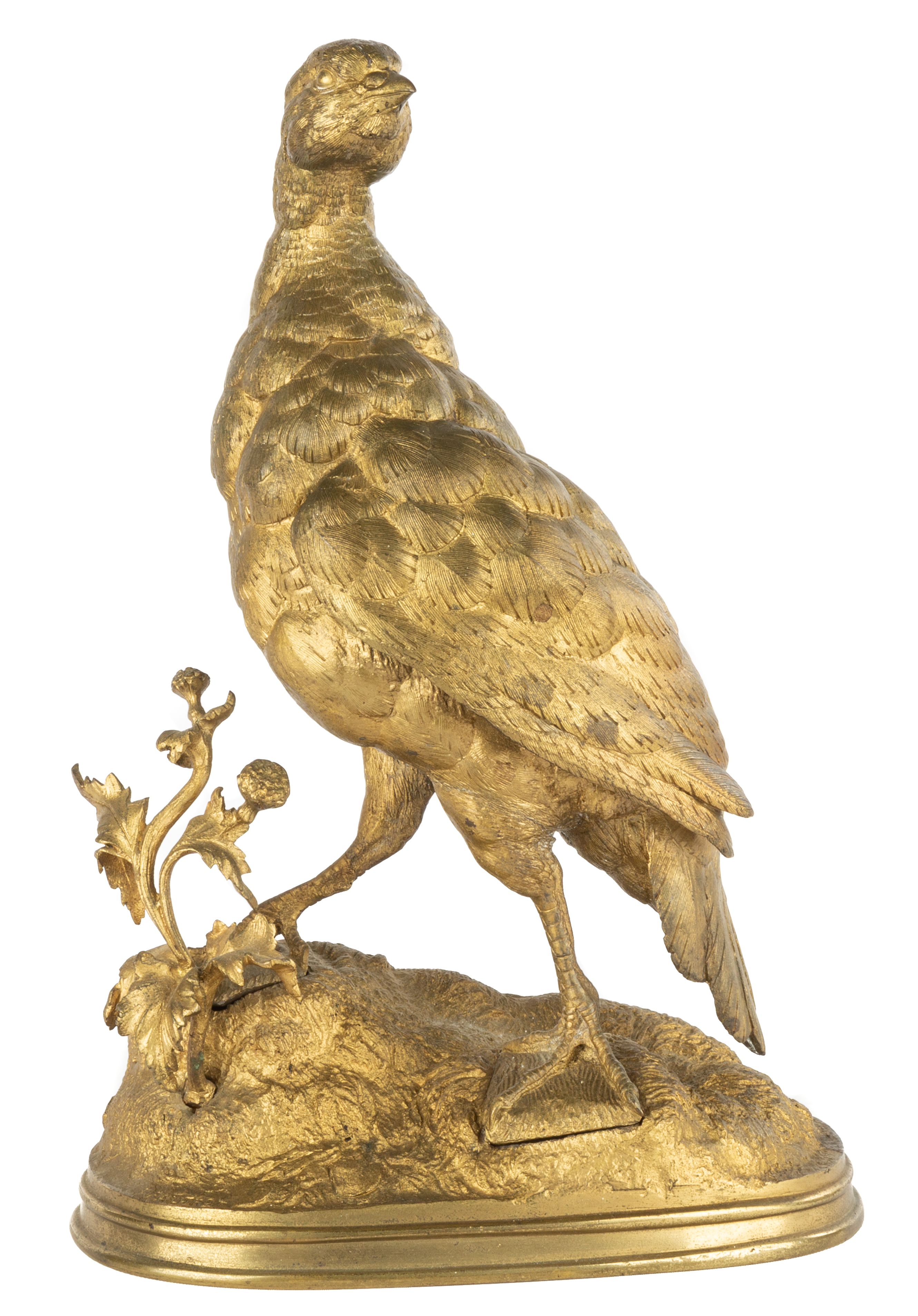 Appraisal: FERDINAND PAUTROT FRENCH - GILT BRONZE PARTRIDGE Signed 'F Pautrot