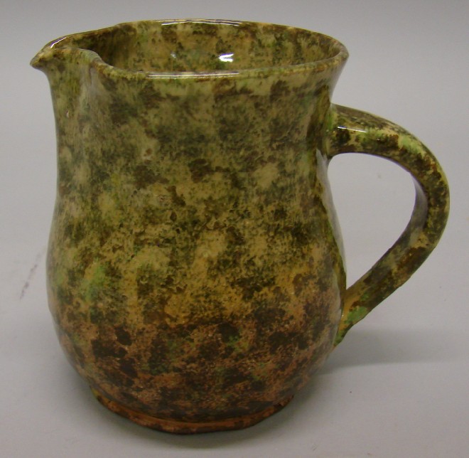 Appraisal: Creamer - Sponge style decoration gray green brown tall L