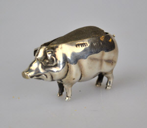 Appraisal: An Edwardian silver pig pin cushion Adie Lovekin Ltd Birmingham