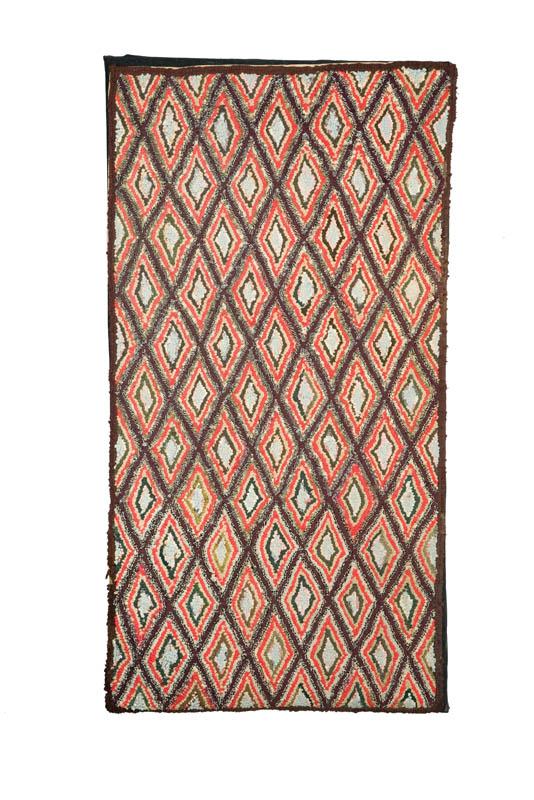 Appraisal: TWO HOOKED RUGS American early th century Wool silk and