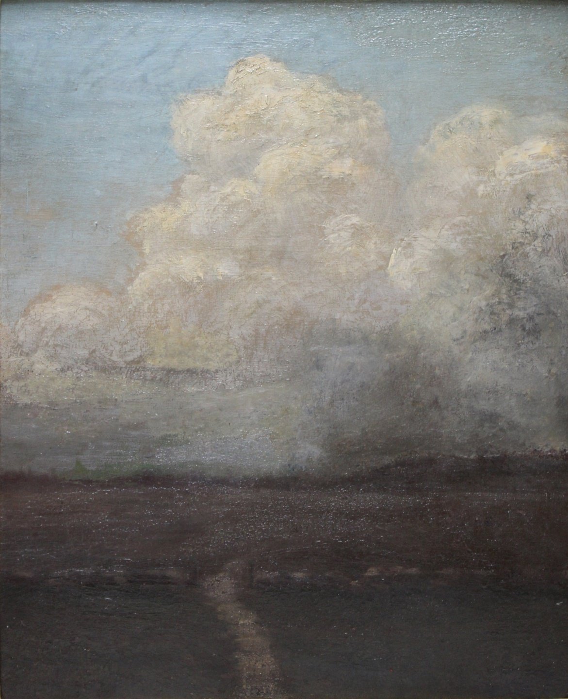 Appraisal: ENGLISH SCHOOL TH CENTURY Oil on panel Pathway with clouds