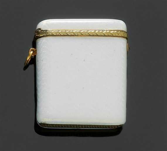 Appraisal: ENAMEL MATCH CASE St Petersburg - Yellow and pink gold