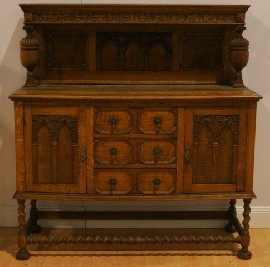 Appraisal: A late Victorian oak sidebaord in the Jacobean taste cm