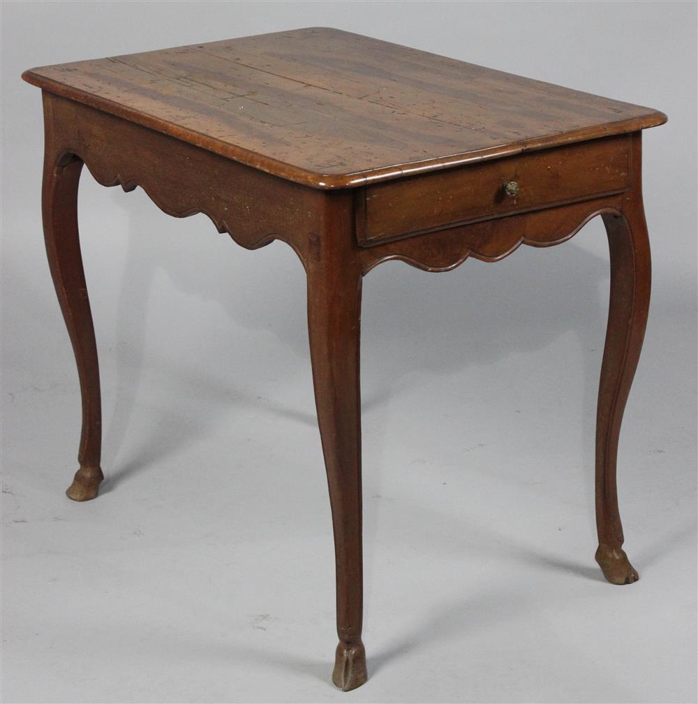 Appraisal: PROVINCIAL LOUIS XV STYLE FRUITWOOD TABLE the rectangular top with