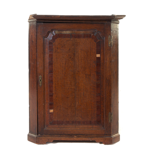 Appraisal: A George III Oak Hanging Corner Cabinet Late th Century