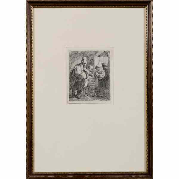 Appraisal: Rembrandt Van Rijn Dutch - Peasant Family Etching on paper