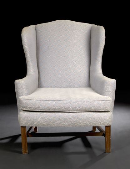 Appraisal: George III-Style Mahogany Wing Chair of traditional form with a