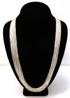 Appraisal: Navajo Liquid Sterling Silver Necklace Having strands of tubular silver