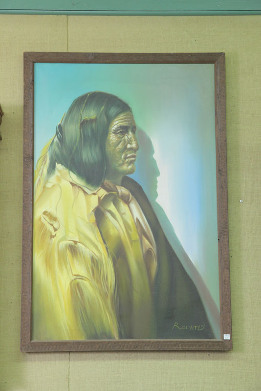 Appraisal: OIL ON CANVAS Profile of an American Indian artist signed