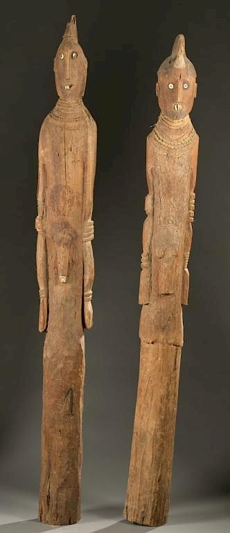 Appraisal: Pair of Konso Commemorative figures th c A pair commemorative