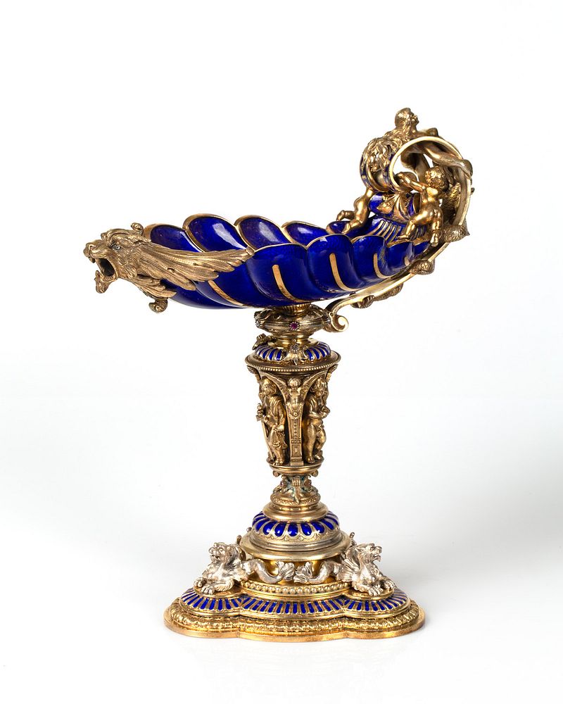 Appraisal: A FRENCH ORMOLU AND ENAMEL TAZZA TH CENTURY A FRENCH