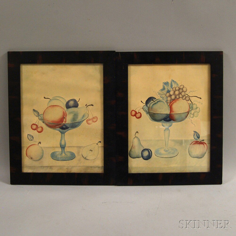 Appraisal: Pair of Framed Caroline Hurd Watercolor Still Lifes th century