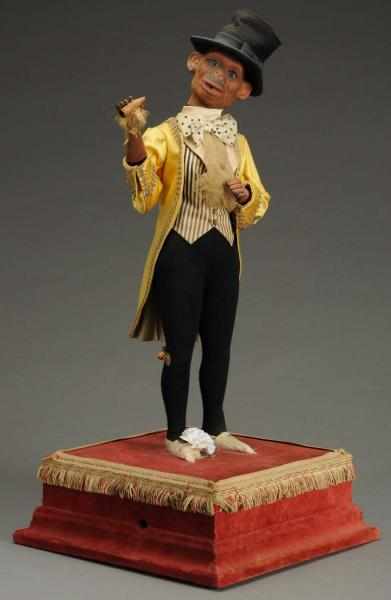 Appraisal: Early Monkey Smoking Cigar Automaton French Monkey has top hat