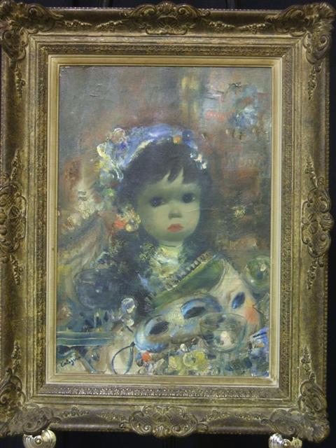 Appraisal: JEAN CALAGERO ITALIAN - DOLL IN A BLUE BONNET Oil