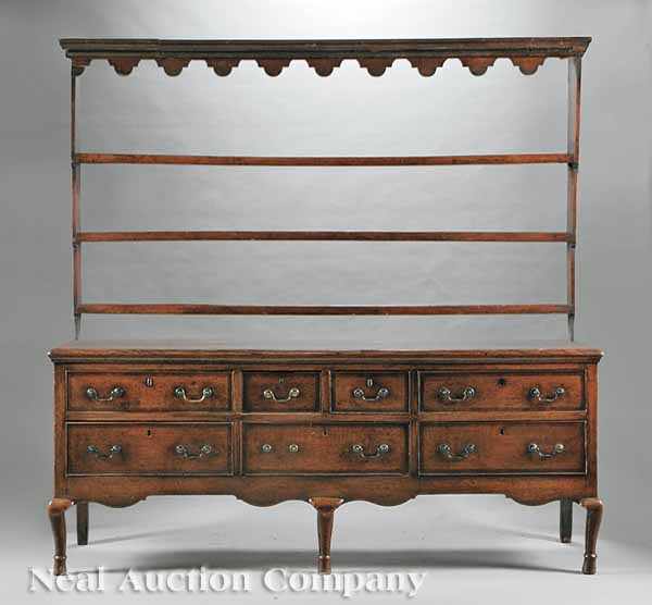 Appraisal: A Georgian Carved Oak Welsh Dresser late th c having