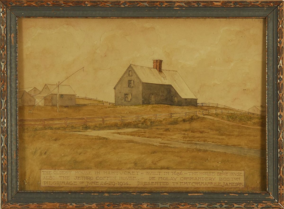 Appraisal: FRAMED WATERCOLOR OF NANTUCKET INTEREST American Early th CenturyTitled in