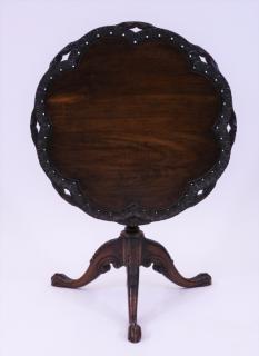 Appraisal: American Carved Mahogany Pie Crust Tilt Top Table UNITED STATES