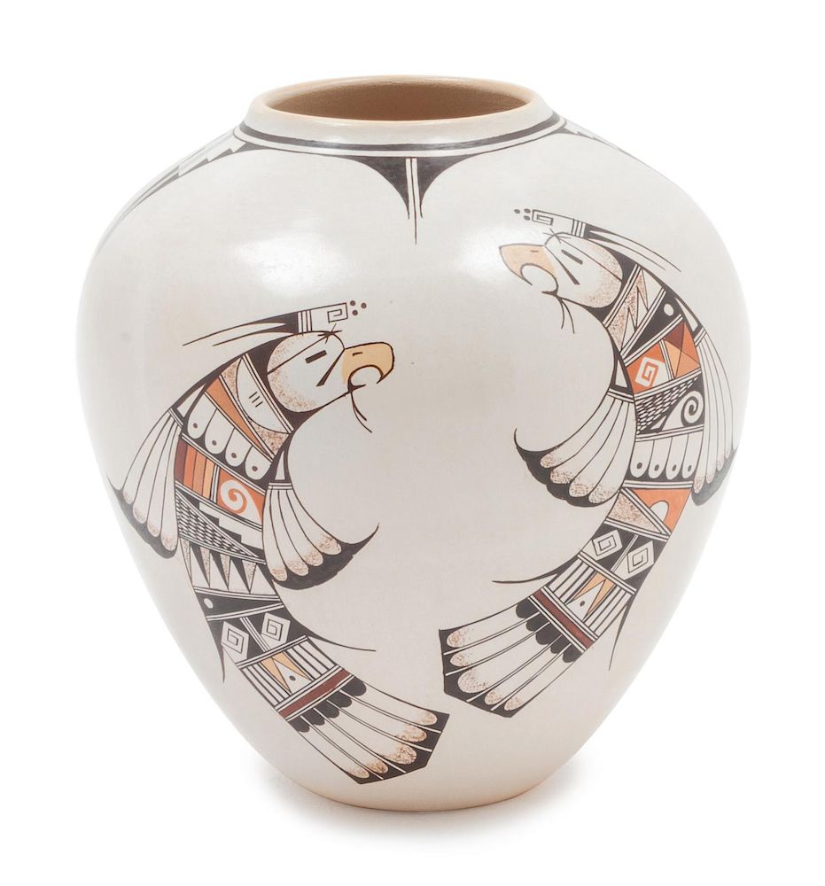 Appraisal: Rainy Naha Featherwoman Rainy Hopi b Polychrome Vase with Eagle