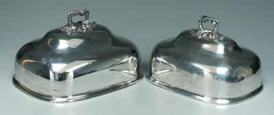 Appraisal: Two Old Sheffield plate meat covers rounded rectangular form with