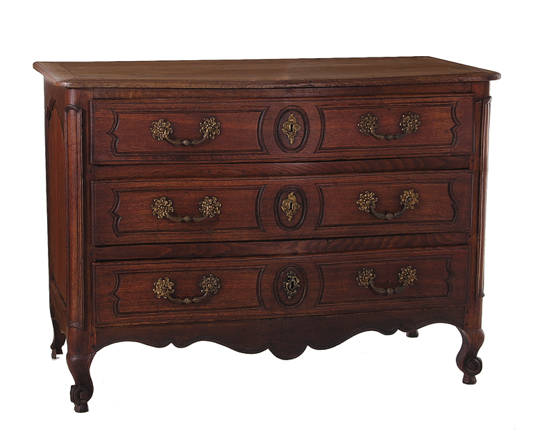 Appraisal: Louis XV Provincial carved oak commode late th century serpentine