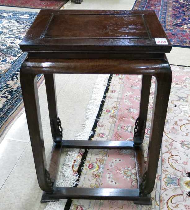 Appraisal: CHINESE PEDESTAL TABLE of burl and rosewood construction having a