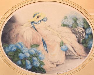 Appraisal: Print Louis Icart Louis Icart French - Lady in a