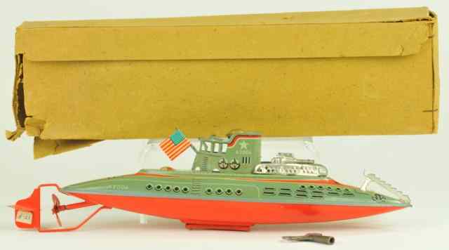 Appraisal: ARNOLD SUBMARINE Germany lithographed tin includes box extensive graphic detail