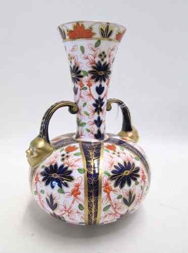 Appraisal: ROYAL CROWN DERBY PORCELAIN VASE c - Imari pattern of