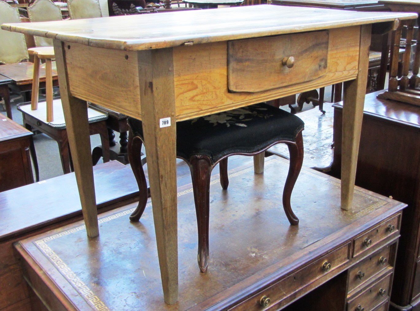 Appraisal: A th century Continental pine and oak single drawer side