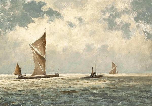 Appraisal: Hugh Boycott-Brown British - Red sails also a companion seascape