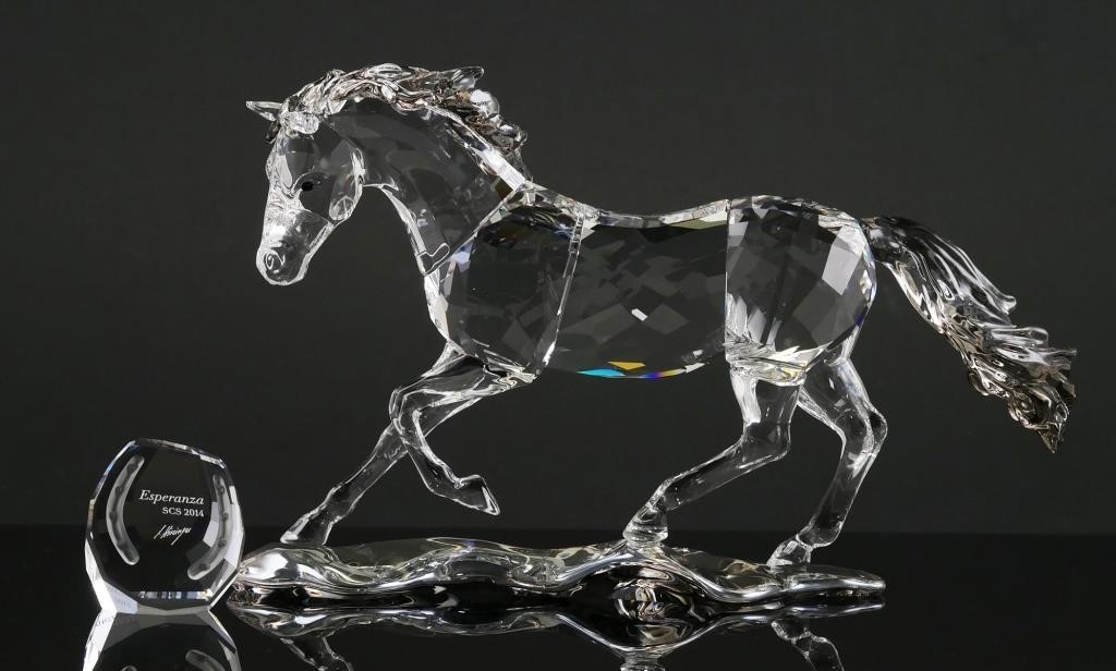 Appraisal: Retired Swarovski Crystal Society Annual Edition Esperanza Horse with Horseshoe