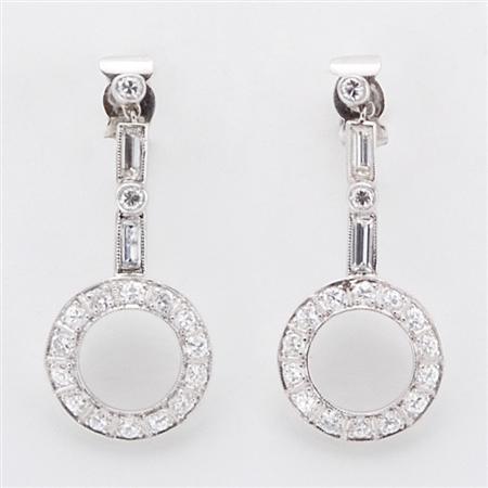 Appraisal: Pair of Diamond Pendant-Earrings Estimate -