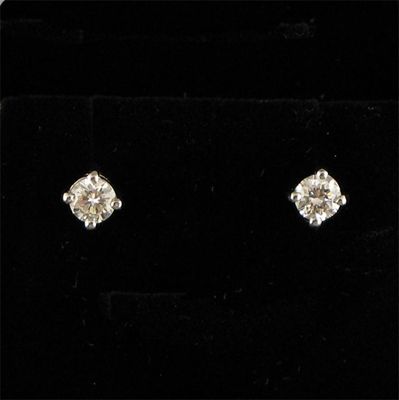 Appraisal: A pair of diamond stud earrings The brilliant cut diamonds